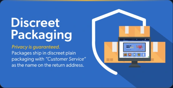 Discreet packaging: parcels ship in plain boxes